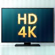 Icône streaming HD et 4K